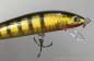 Preview: MINNOW B Wobbler, 10 cm, schwimmend, Farbe: SBG (Black Stripes on Gold), mit Rasselkammern von Bagley Bait